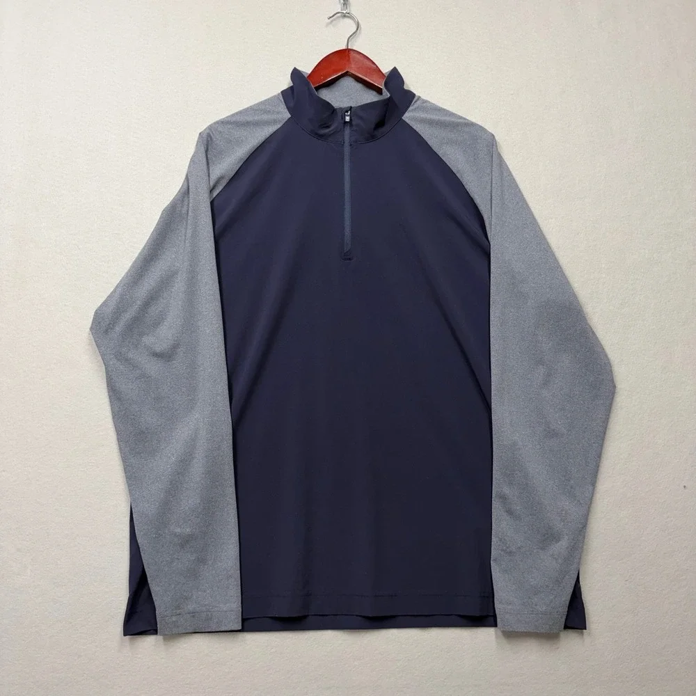 Cutter & Buck Pullover Mens XL Blue MCC00006 Quarter Zip Performance Stretch